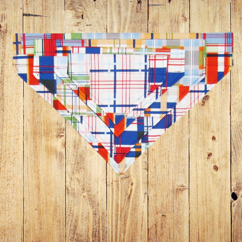 Plaid Pet Bandana - Fits Over Collar 4 Sizes Available - Hold It!