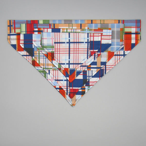 Plaid Pet Bandana - Fits Over Collar 4 Sizes Available - Hold It!