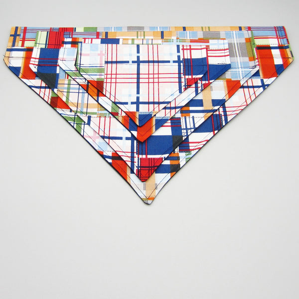 Plaid Pet Bandana - Fits Over Collar 4 Sizes Available - Hold It!