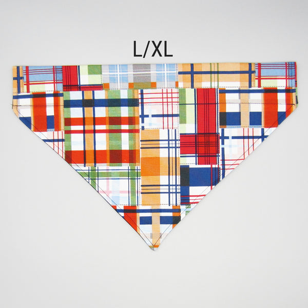 Plaid Pet Bandana - Fits Over Collar 4 Sizes Available - Hold It!