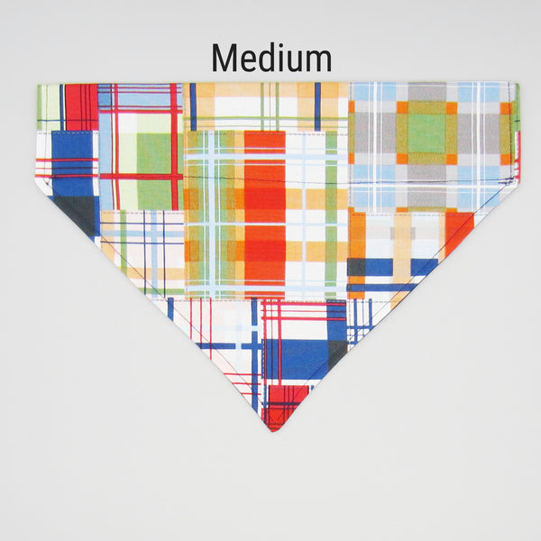 Plaid Pet Bandana - Fits Over Collar 4 Sizes Available - Hold It!