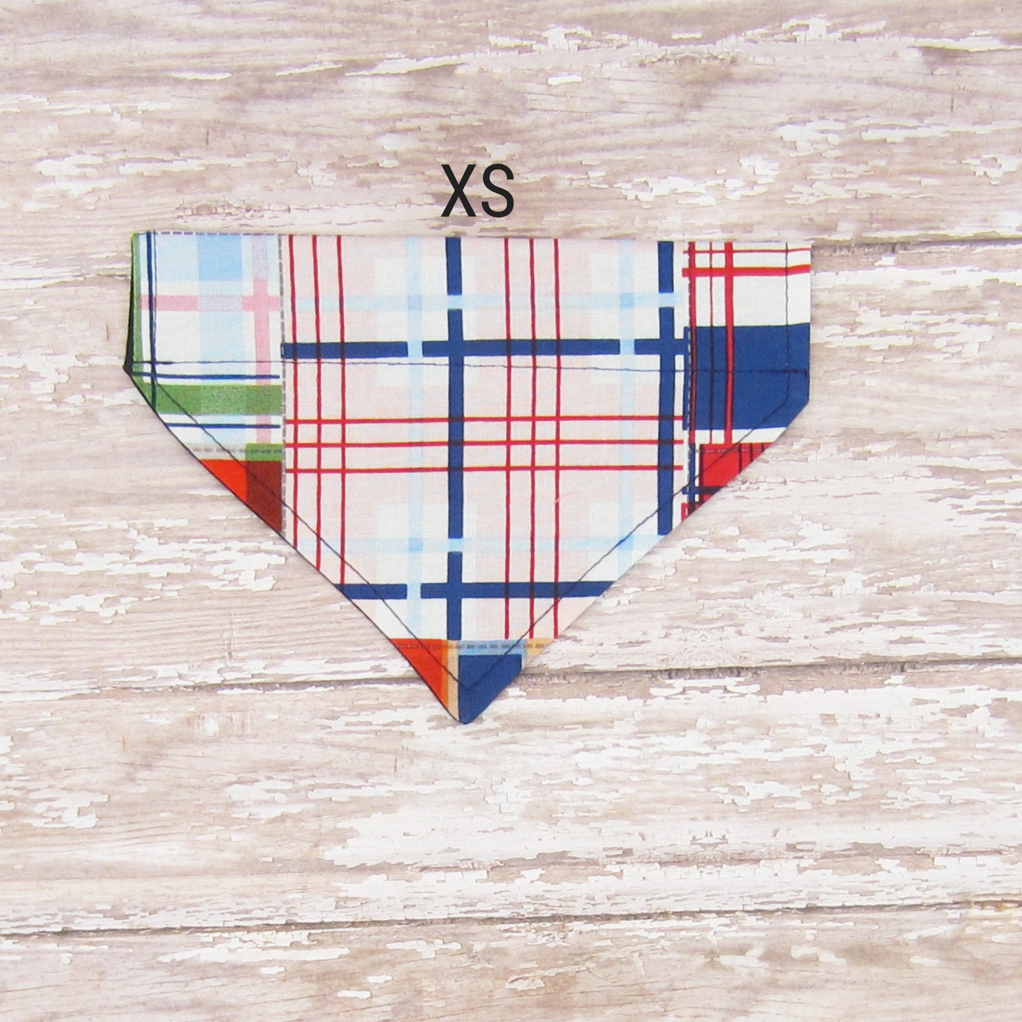 Plaid Pet Bandana - Fits Over Collar 4 Sizes Available - Hold It!