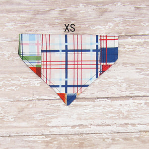 Plaid Pet Bandana - Fits Over Collar 4 Sizes Available - Hold It!