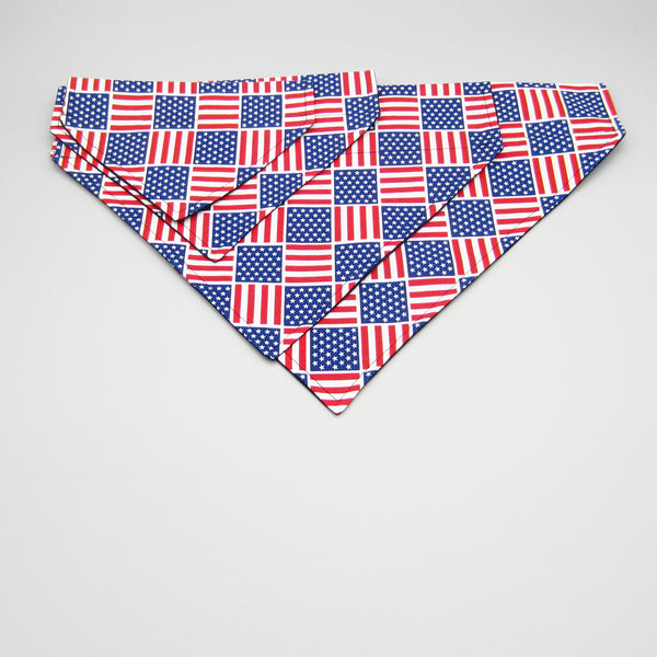 Red, White & Blue Pet Bandana- Fits Over Collar 4 Sizes Available