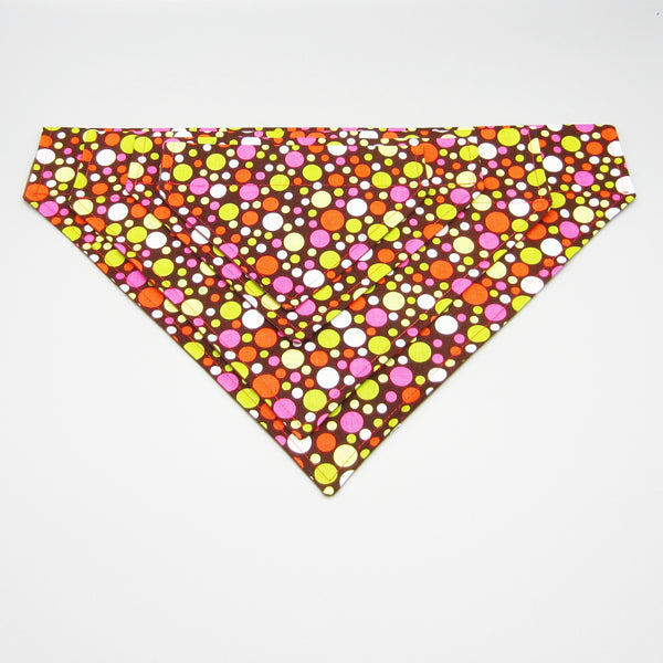 Multicolored Polka Dot Pet Bandana- Fits Over Collar 4 Sizes Available