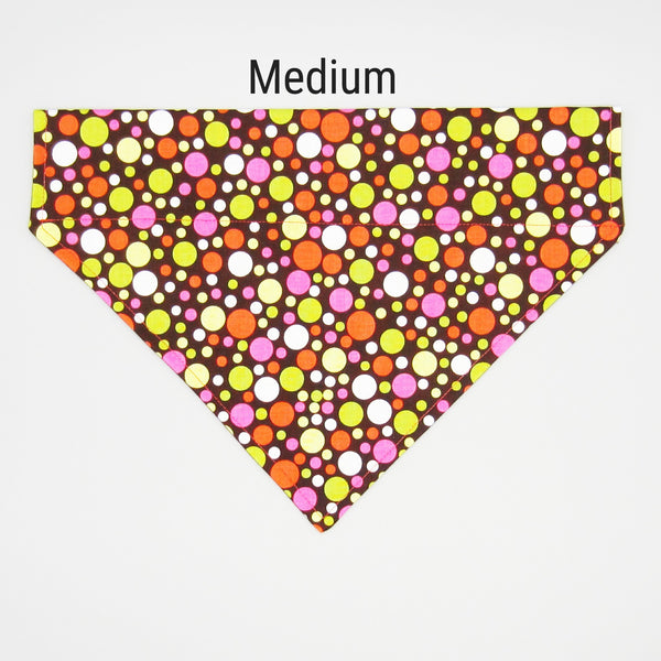 Multicolored Polka Dot Pet Bandana- Fits Over Collar 4 Sizes Available
