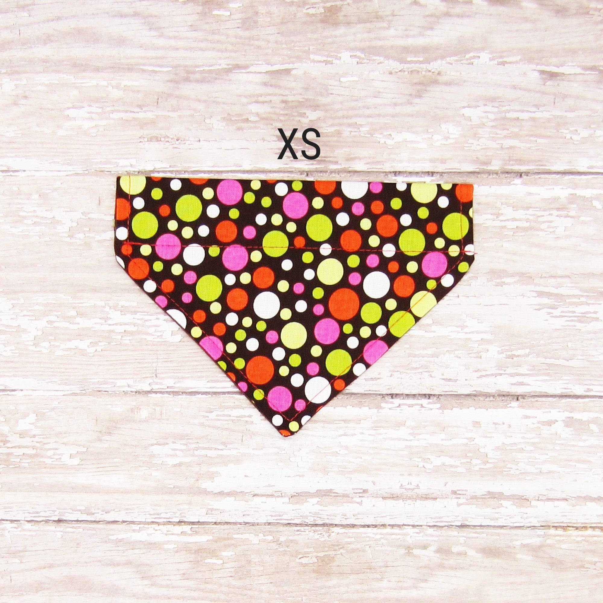 Multicolored Polka Dot Pet Bandana- Fits Over Collar 4 Sizes Available