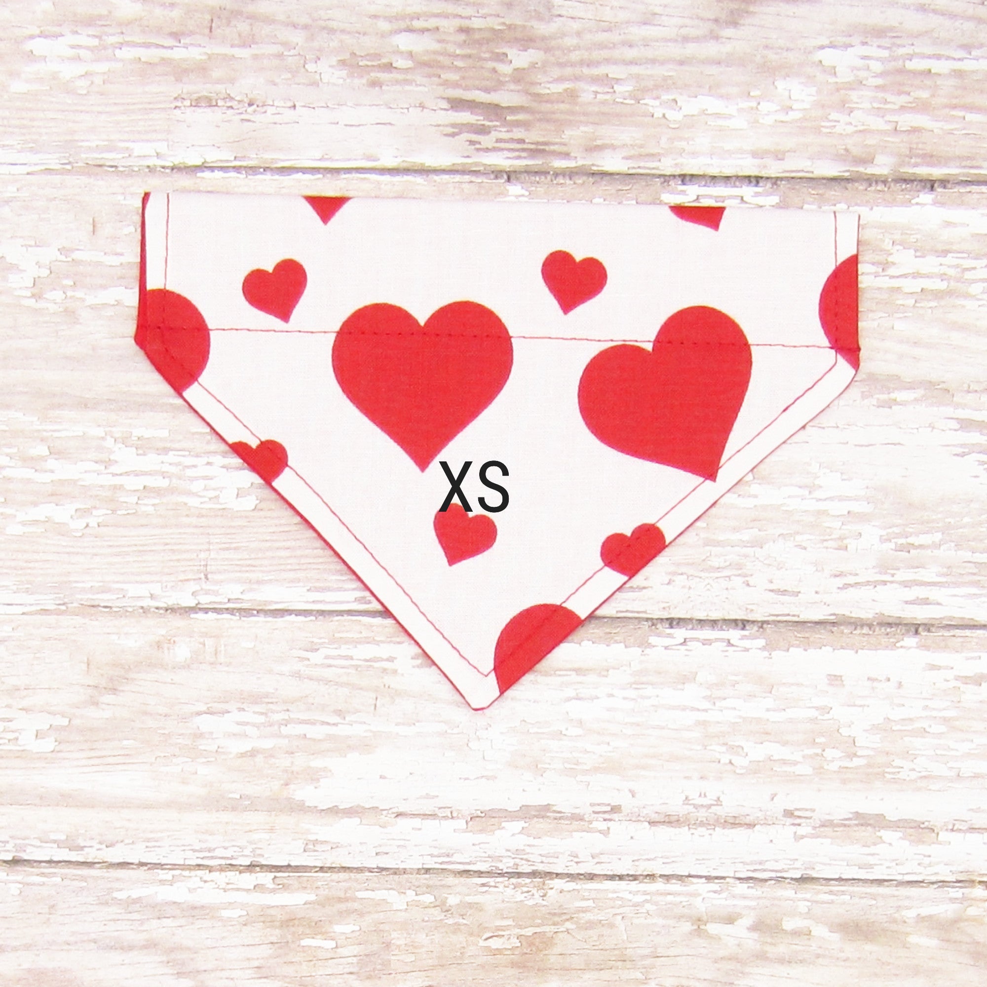 Valentine's Day Heart Pet Bandana- Fits Over Collar 4 Sizes Available