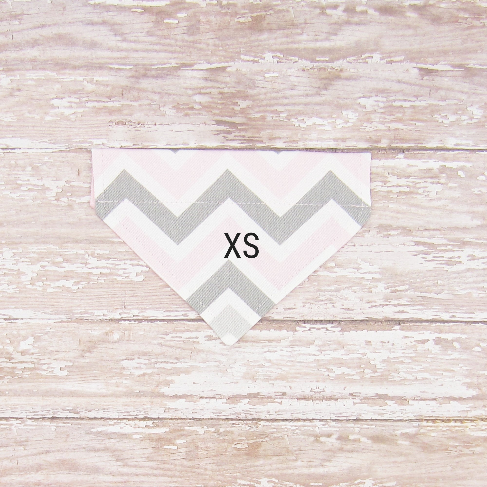 Pink & Grey Chevron Pet Bandana- Fits Over Collar 4 Sizes Available