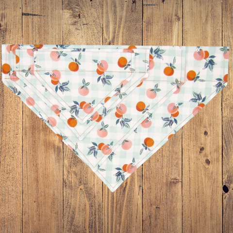 Georgia Peaches Pet Bandana- Fits Over Collar 4 Sizes Available
