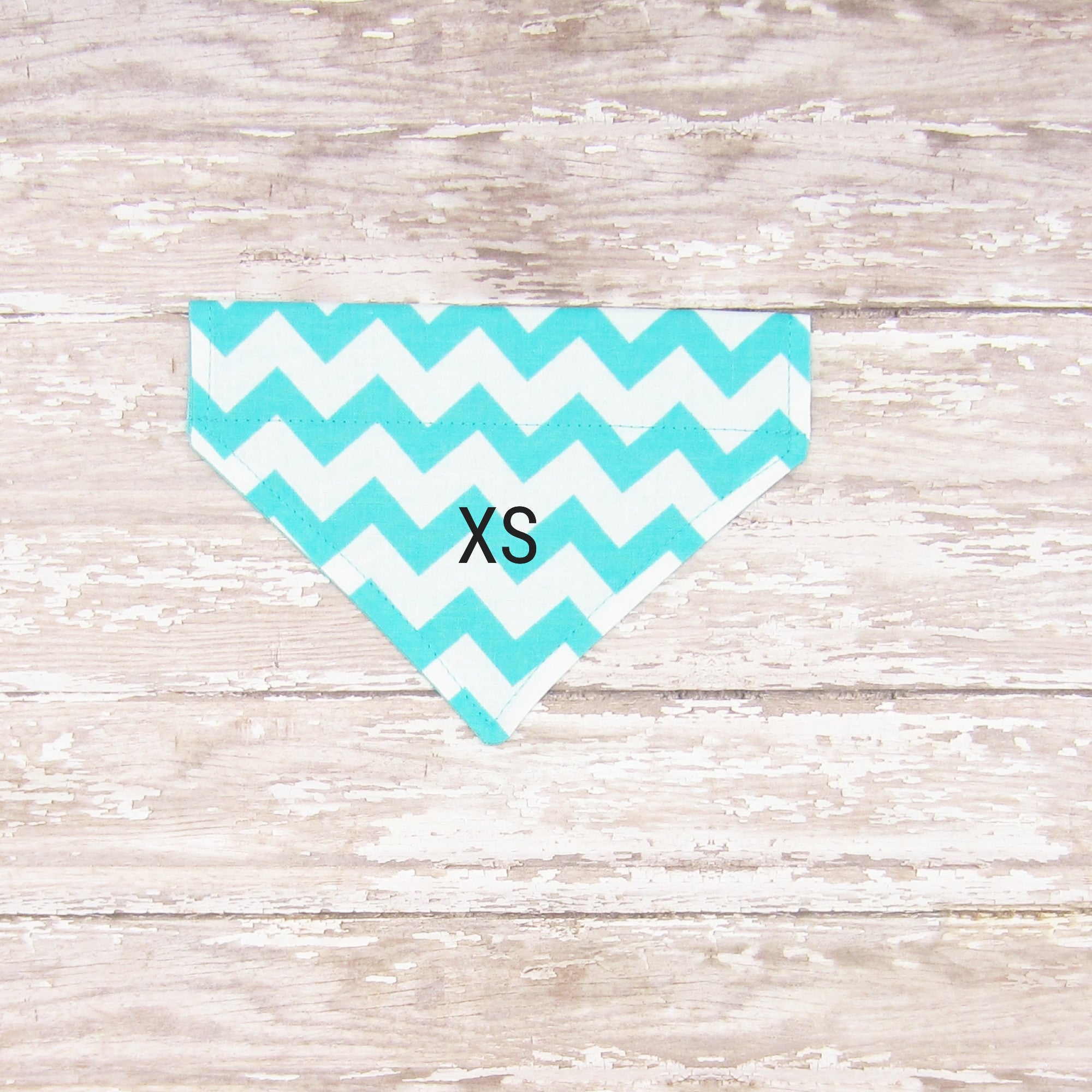 Turquoise Chevron Pet Bandana- Fits Over Collar 4 Sizes Available