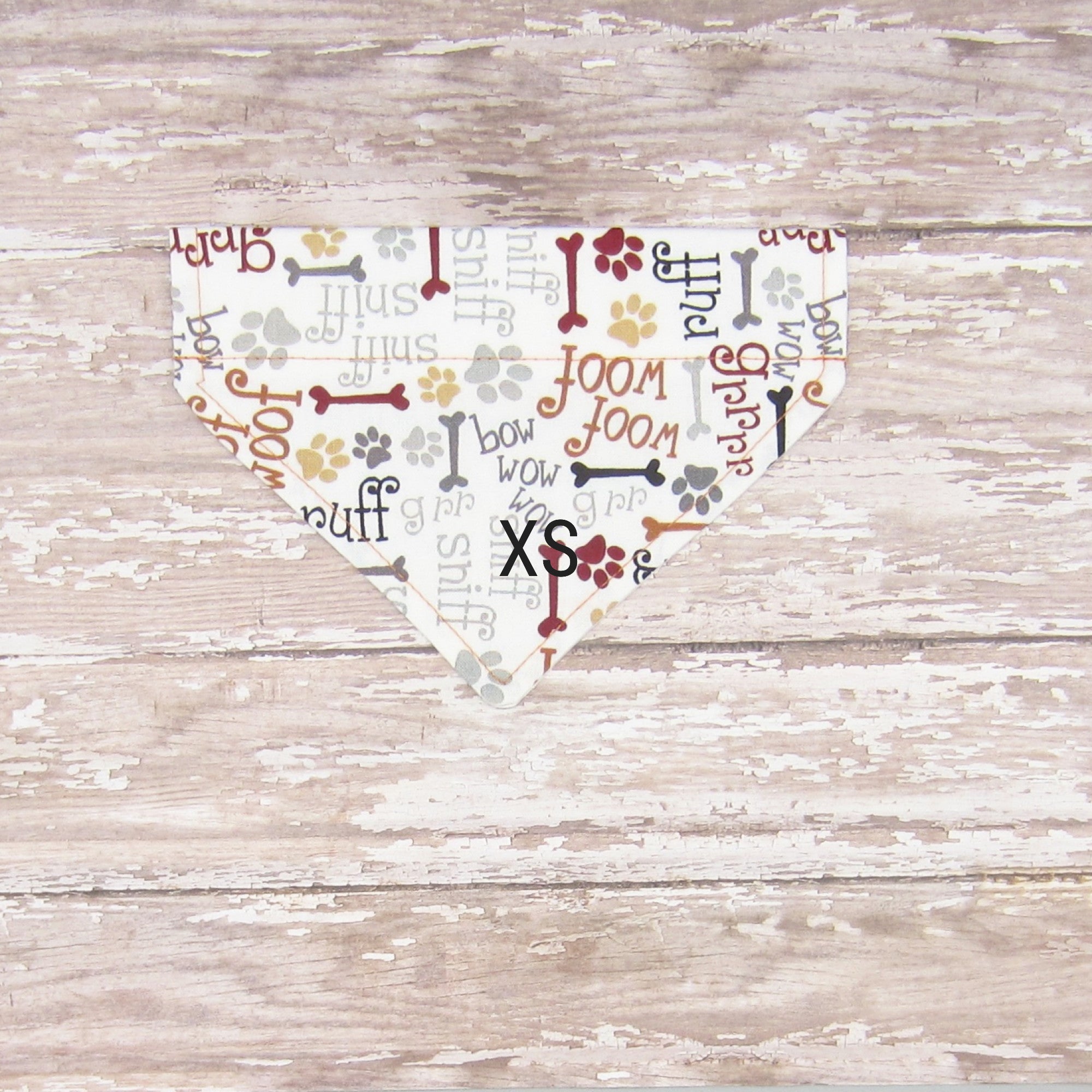 Woof Woof Pet Bandana- Fits Over Collar 4 Sizes Available