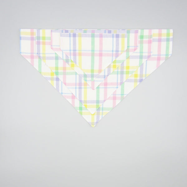 Pastel Plaid Pet Bandana- Fits Over Collar 4 Sizes Available