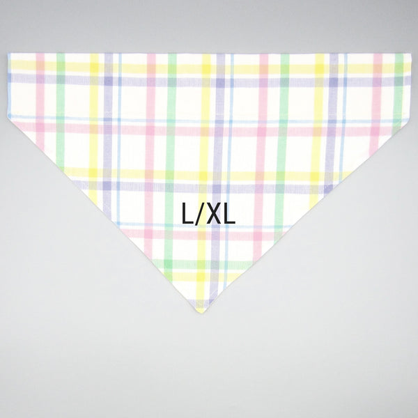 Pastel Plaid Pet Bandana- Fits Over Collar 4 Sizes Available