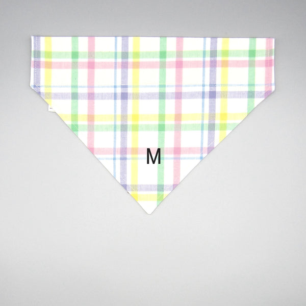 Pastel Plaid Pet Bandana- Fits Over Collar 4 Sizes Available