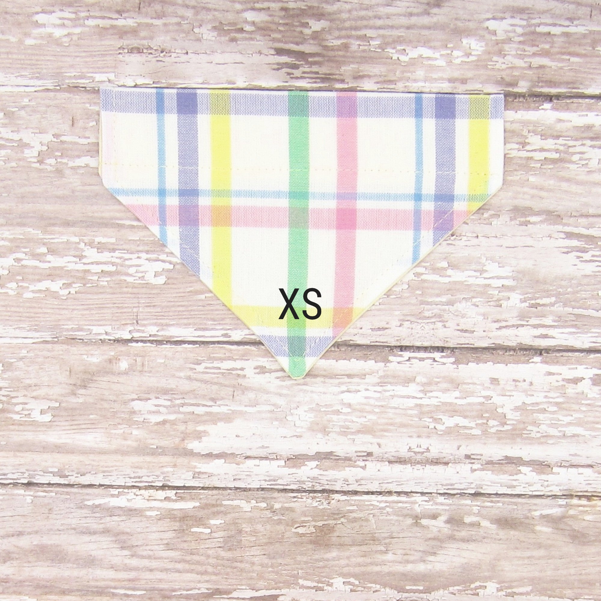 Pastel Plaid Pet Bandana- Fits Over Collar 4 Sizes Available