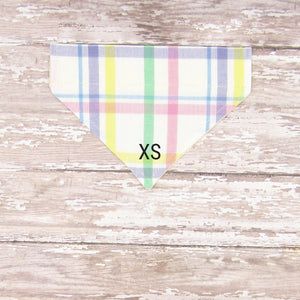 Pastel Plaid Pet Bandana- Fits Over Collar 4 Sizes Available