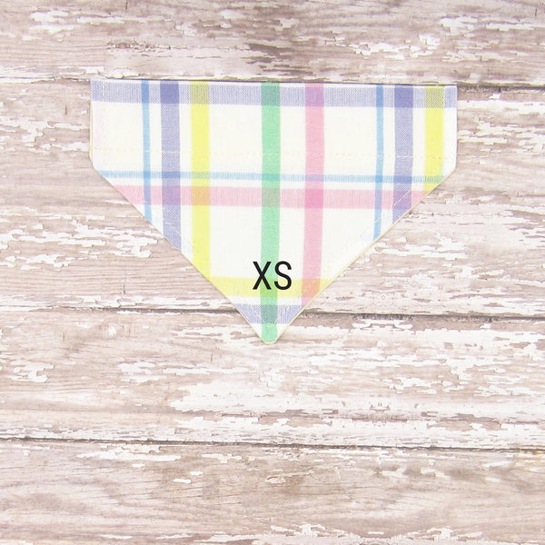 Pastel Plaid Pet Bandana- Fits Over Collar 4 Sizes Available