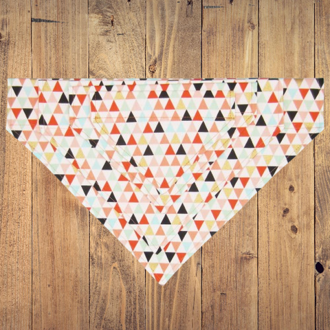 Multicolor Triangle Pet Bandana- Fits Over Collar 4 Sizes Available