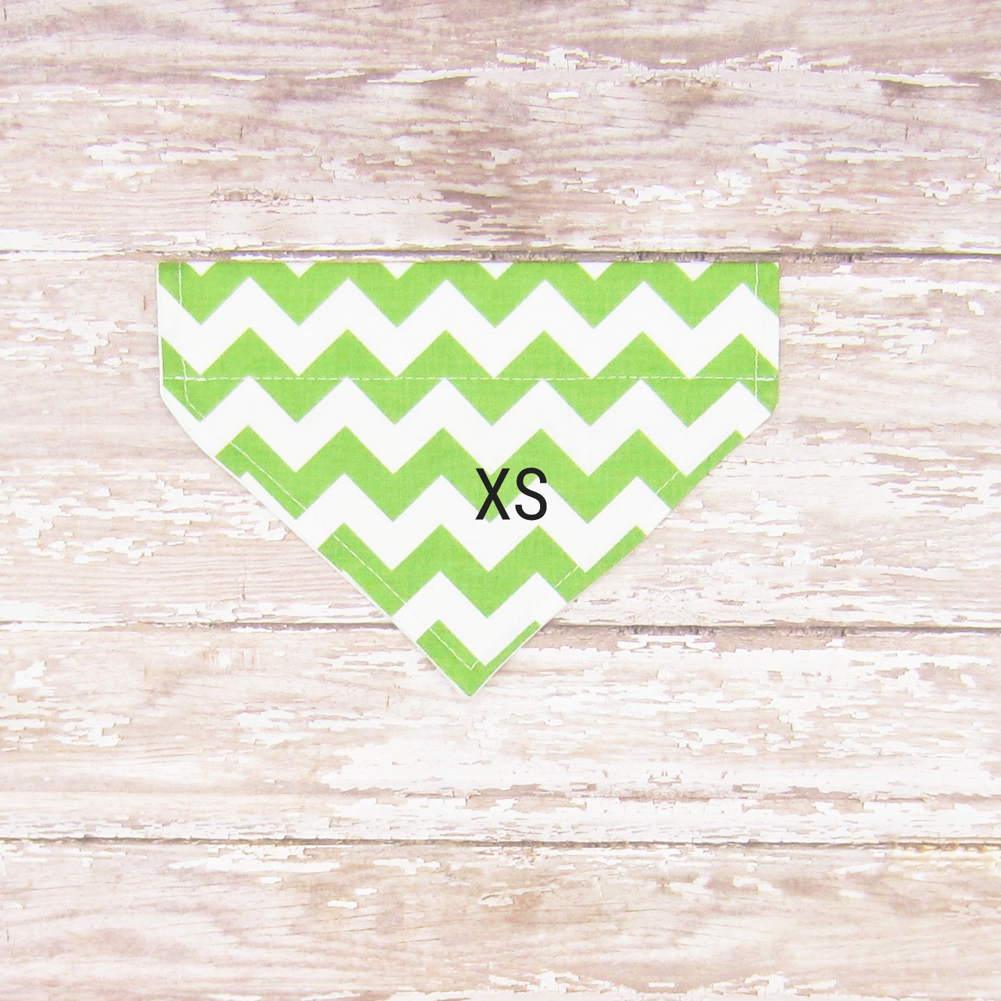 Green & White Chevron Pet Bandana- Fits Over Collar 4 Sizes Available