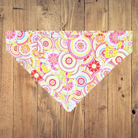 Bright Mosaic Pet Bandana- Fits Over Collar 4 Sizes Available