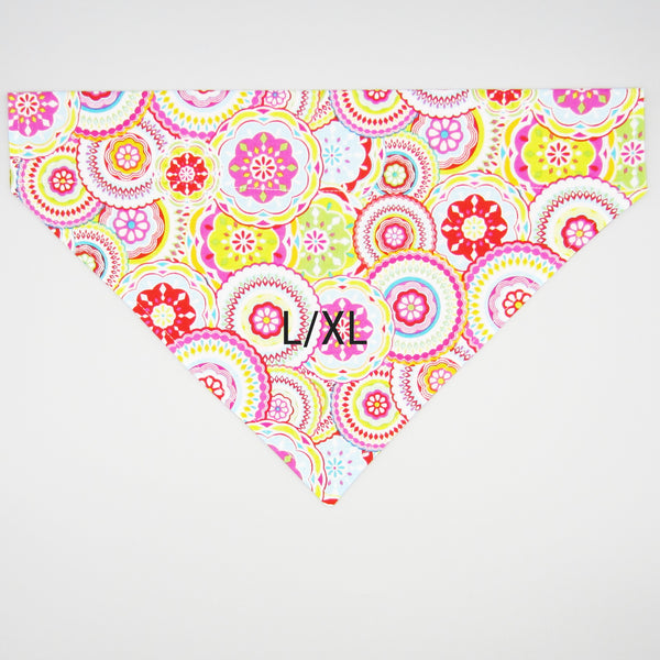 Bright Mosaic Pet Bandana- Fits Over Collar 4 Sizes Available