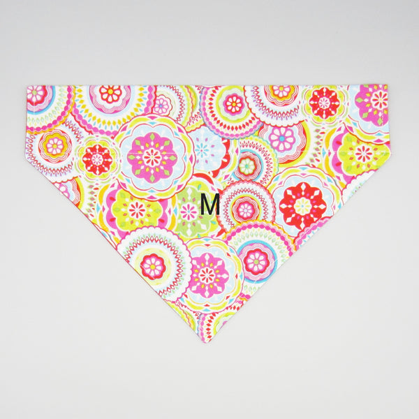 Bright Mosaic Pet Bandana- Fits Over Collar 4 Sizes Available