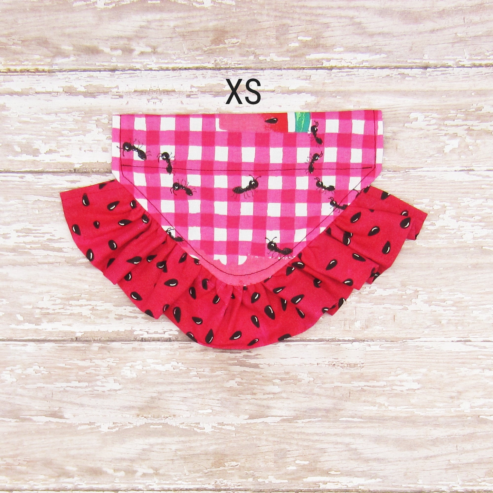 Watermelon Picnic Plaid Pet Bandana- Fits Over Collar 4 Sizes Available