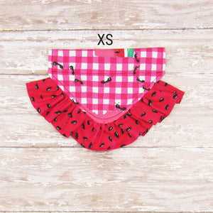 Watermelon Picnic Plaid Pet Bandana- Fits Over Collar 4 Sizes Available