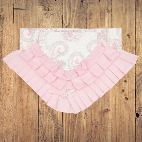 Pastel Paisley W/Ruffle Pet Bandana- Fits Over Collar 4 Sizes Available