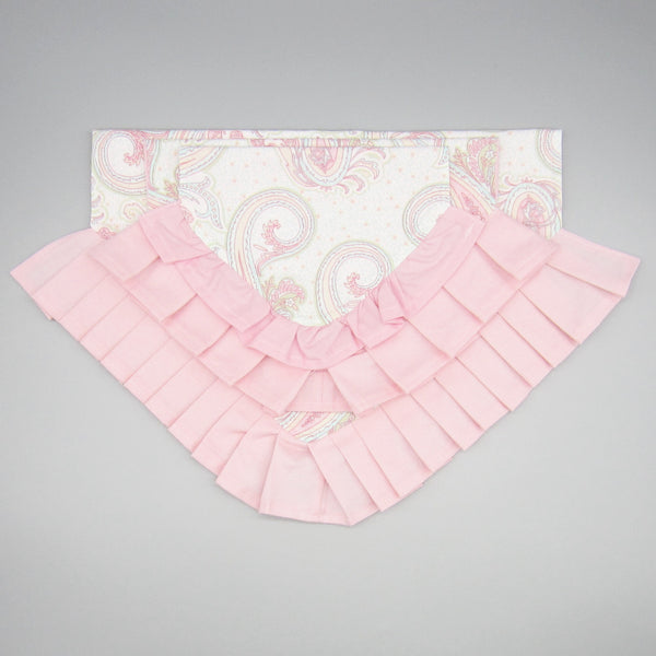 Pastel Paisley W/Ruffle Pet Bandana- Fits Over Collar 4 Sizes Available