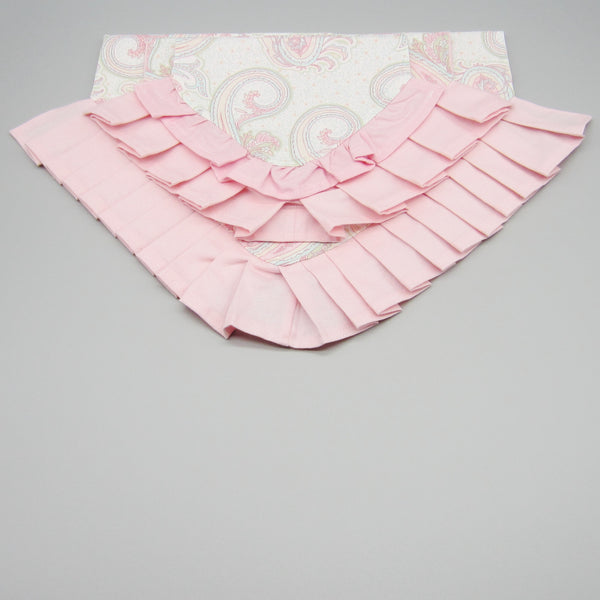 Pastel Paisley W/Ruffle Pet Bandana- Fits Over Collar 4 Sizes Available