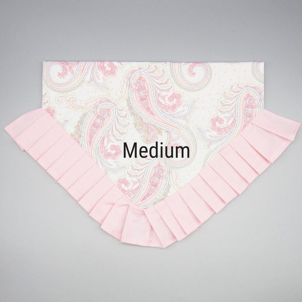 Pastel Paisley W/Ruffle Pet Bandana- Fits Over Collar 4 Sizes Available