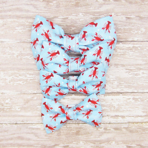 Red Lobster Dot Pet Bow Tie or Sailor Bow-4 Sizes Available