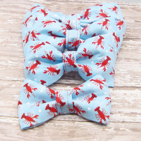 Red Lobster Dot Pet Bow Tie or Sailor Bow-4 Sizes Available