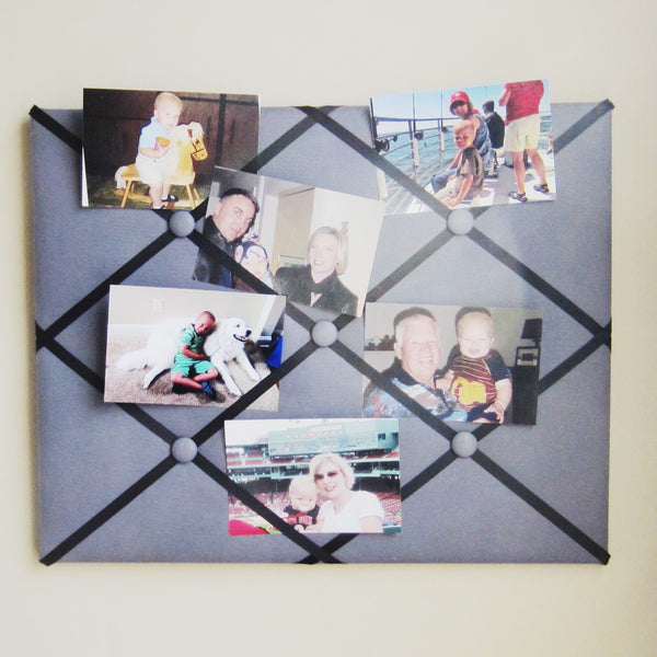 16"x20"  Metal Gray Memory Board or Bow Holder-You Choose Grosgrain Ribbon Color - Hold It!