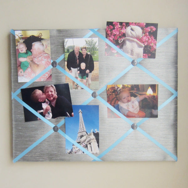 16"x20" Memory Board or Bow Holder-Gray Shantung - Hold It!
