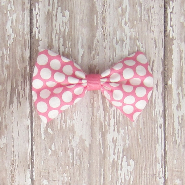 Dog Hair Bow in Pink, Red, Orange & Peach Fabrics. - Hold It!
