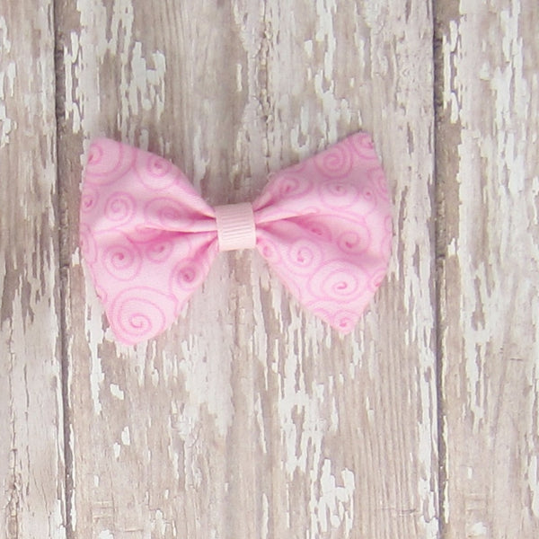 Dog Hair Bow in Pink, Red, Orange & Peach Fabrics. - Hold It!