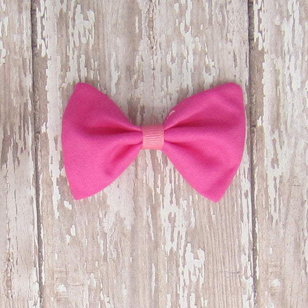 Dog Hair Bow in Pink, Red, Orange & Peach Fabrics. - Hold It!