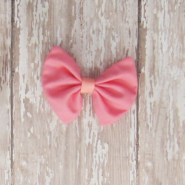 Dog Hair Bow in Pink, Red, Orange & Peach Fabrics. - Hold It!
