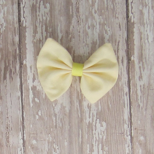 Dog Hair Bow in Yellow & Green Fabrics