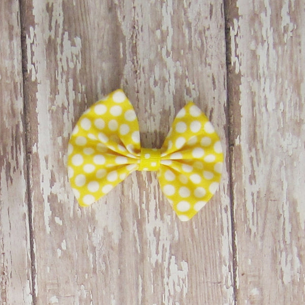 Dog Hair Bow in Yellow & Green Fabrics