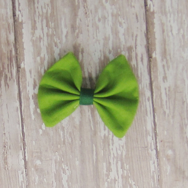 Dog Hair Bow in Yellow & Green Fabrics