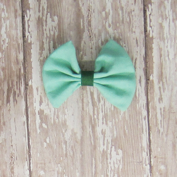 Dog Hair Bow in Yellow & Green Fabrics