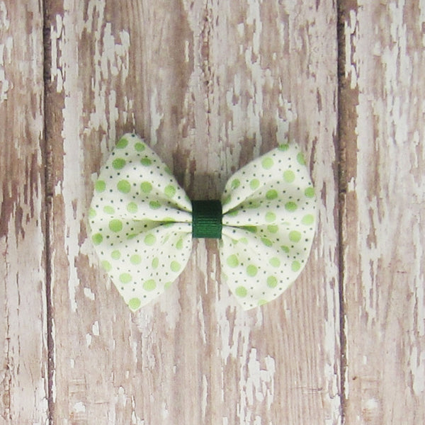 Dog Hair Bow in Yellow & Green Fabrics