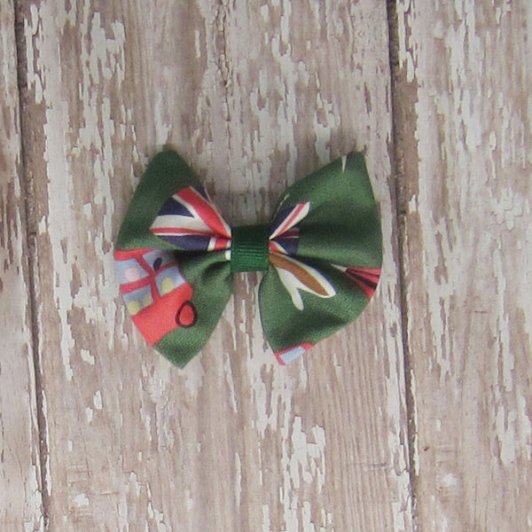 Dog Hair Bow in Yellow & Green Fabrics