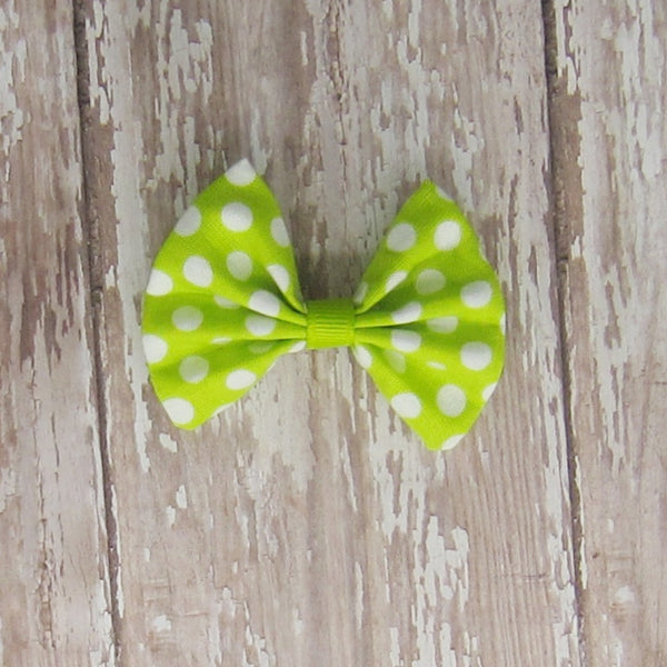 Dog Hair Bow in Yellow & Green Fabrics