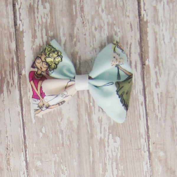 Dog Hair Bow in Blue Fabrics - Hold It!