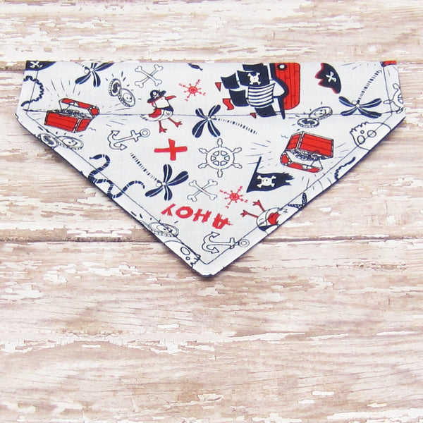 Pirate Island Pet Bandana- Fits Over Collar 4 Sizes Available - Hold It!